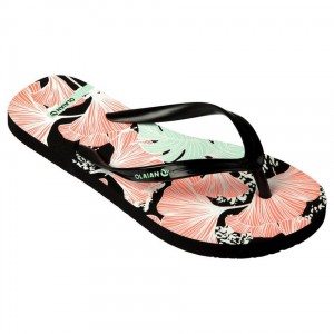 Kids' Decathlon 120 Beach Flip-flops Sandals Black | RED209718