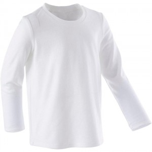 Kids' Decathlon Domyos 100 Gym T-Shirt White | HVQ715694