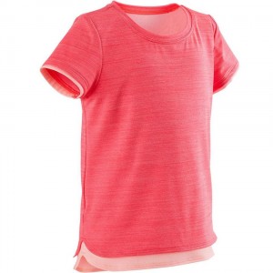 Kids' Decathlon Domyos S500 Short-sleeved T-Shirt Pink | DMN280417