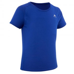 Kids' Decathlon Hiking Mh500 Aged 7-15 T-Shirt Blue | URJ824570