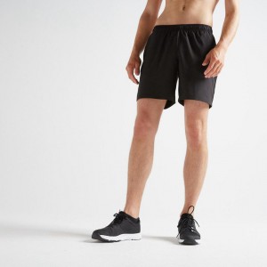 Men's Decathlon Breathable Breathable Fitness Shorts Black | BKG036258