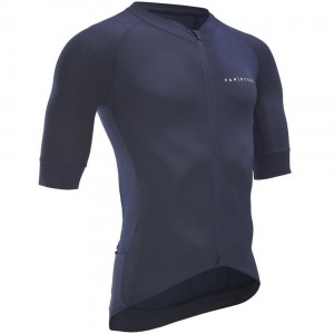 Men's Decathlon Endurance Racer Road Cycling Jersey T-Shirt Navy | ACT254067