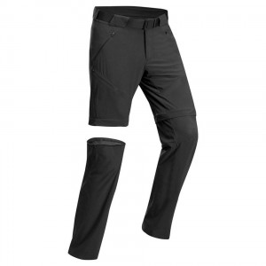 Men's Decathlon Hiking Zip-off Mh550 Pants Black | RSI189360