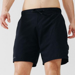 Men's Decathlon Kalenji Run Dry+ Running Shorts Black | DXA371580