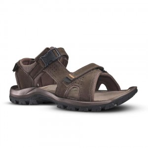 Men's Decathlon Leather Hiking Nh500 Sandals Brown | ZFU028164