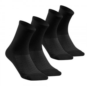 Men's Decathlon Quechua Hike 100 High 2-pack Socks Black | LEN284765