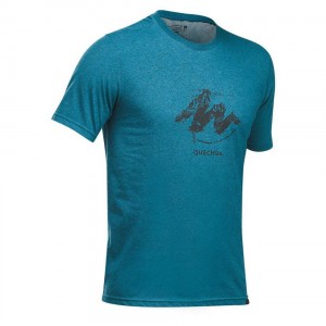 Men's Decathlon Quechua Nh500 Hiking T-Shirt Blue | HVU083267