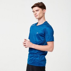 Men's Decathlon Running Respirant Homme Dry+ Rouge Bordeaux T-Shirt Blue | CRL345809