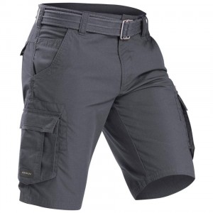 Men's Decathlon Travel Backpacking Cargo Travel 100 Shorts Grey | AZN853762