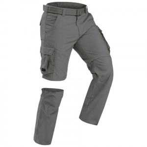 Men's Decathlon Travel Backpacking Zip-off Cargo Travel 100 Zip-off Pants Grey | LJT850613