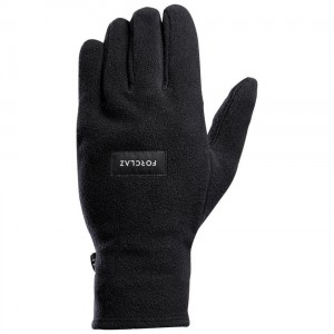 Men's Decathlon Trek 100 Fleece Backpacking Gloves Black | FAX539216