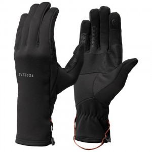 Men's Decathlon Trek 500 Stretch Backpacking Gloves Black | XRA842519