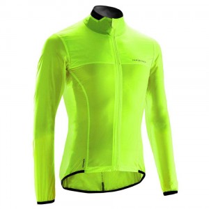 Men's Decathlon Van Rysel Ultra-light Windproof Road Cycling Jacket Green | HQW861742