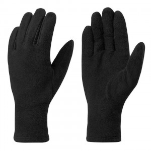 Women's Decathlon Forclaz Mt100 Fleece Liner Gloves Black | BOD791830