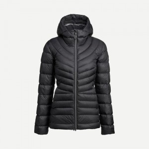 Women's Decathlon Forclaz Mt500 Hooded Down Puffer Jacket Black | FMQ176304