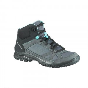 Women's Decathlon Hiking Boots Nh100 Mid Hiking Shoes Grey | OJQ382409