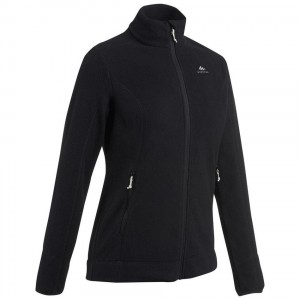 Women's Decathlon Hiking Fleece Mh120 Jacket Black | FLW620195