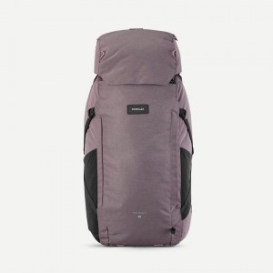 Women's Decathlon Traveling With Suitcase Opening Travel 900 60+6 L Backpack Purple | SBM489072