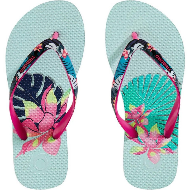 Kids' Decathlon Flip-flops 500 Sandals Green | TVO935704