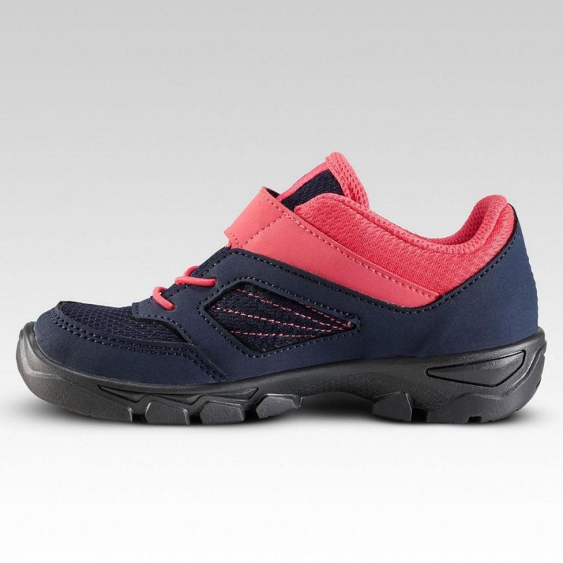 Kids' Decathlon With Rip-tab Mh100 From Jr Size 7 To Adult Size 2 Hiking Shoes Navy | WON084123