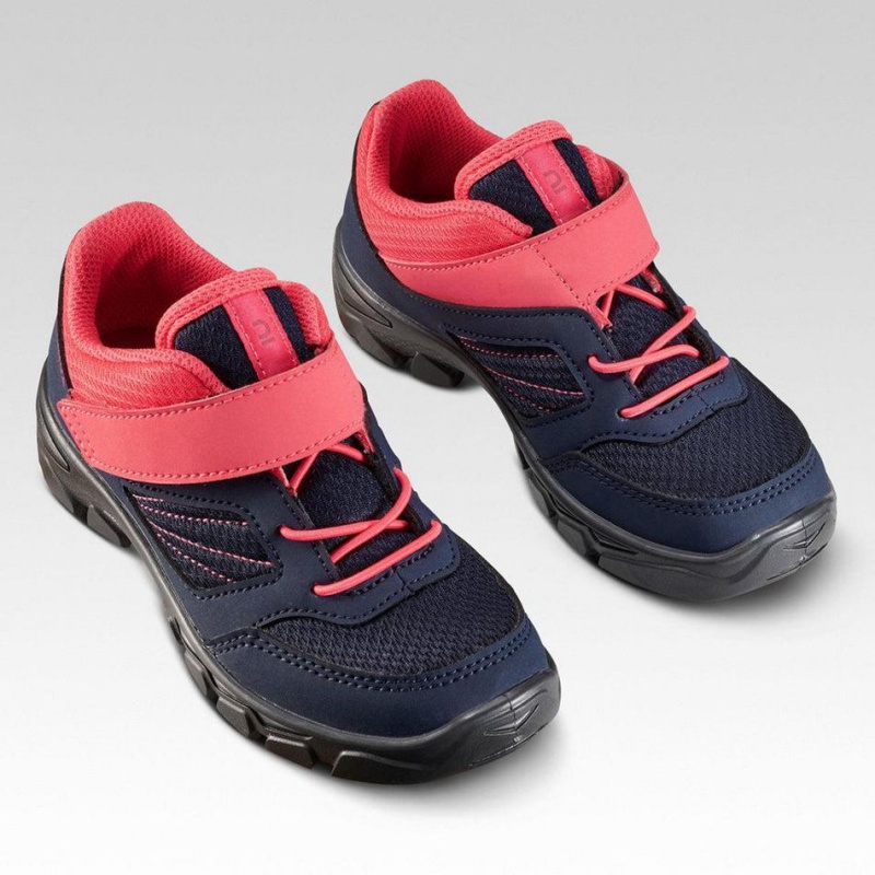 Kids' Decathlon With Rip-tab Mh100 From Jr Size 7 To Adult Size 2 Hiking Shoes Navy | WON084123