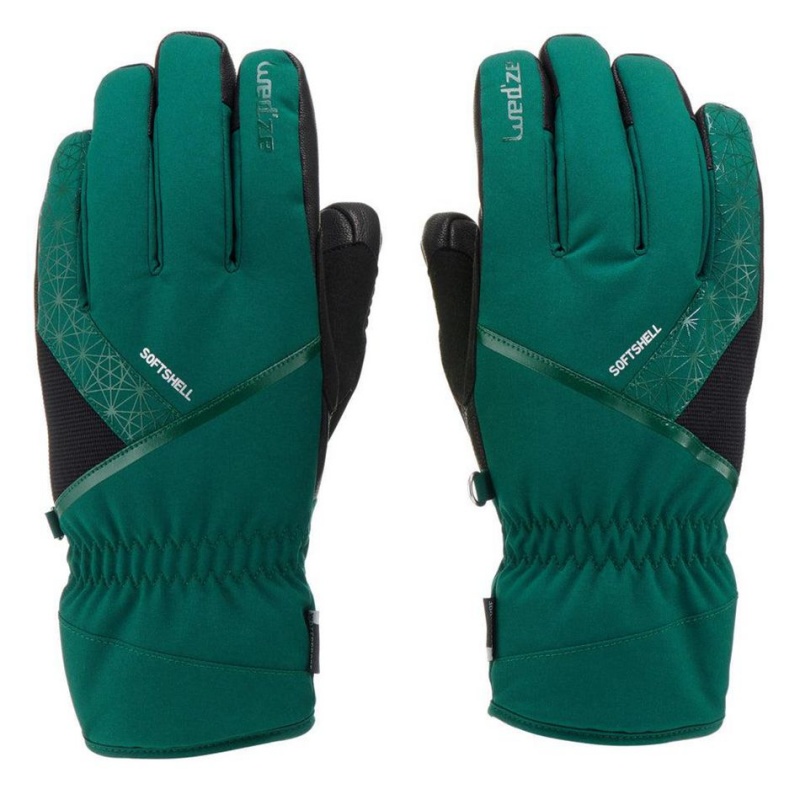 Men's Decathlon Adult Downhill Ski 500 Gloves Green | BET693154