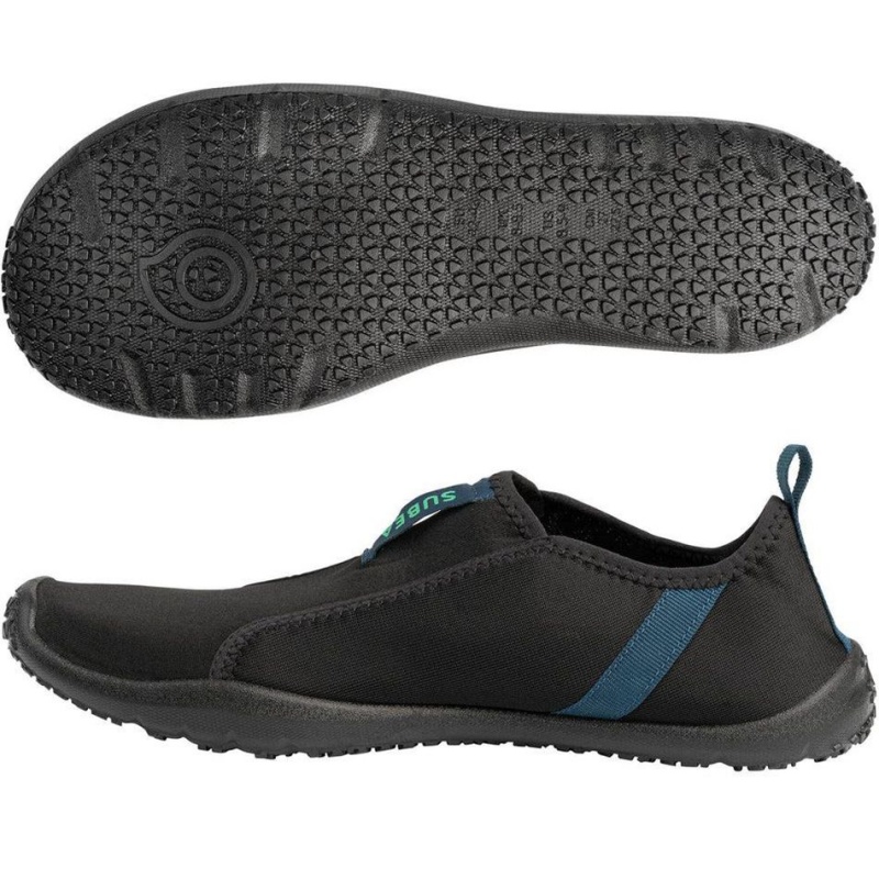 Men's Decathlon Adult Elasticated Aquashoes 120 Lagoon Water Shoes Black | AVT762084