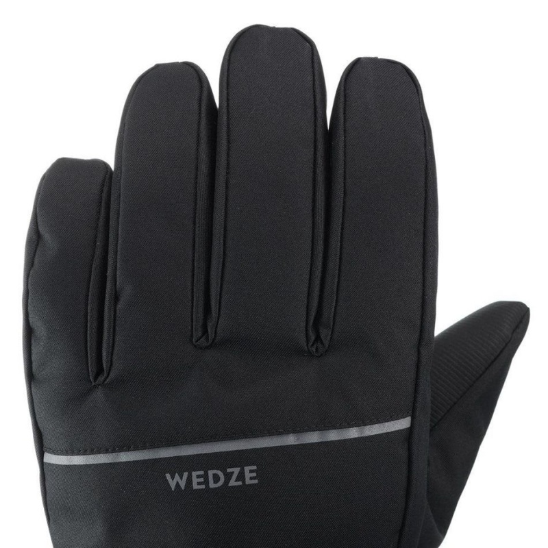 Men's Decathlon Adult Ski 100 Gloves Black | YXJ028534