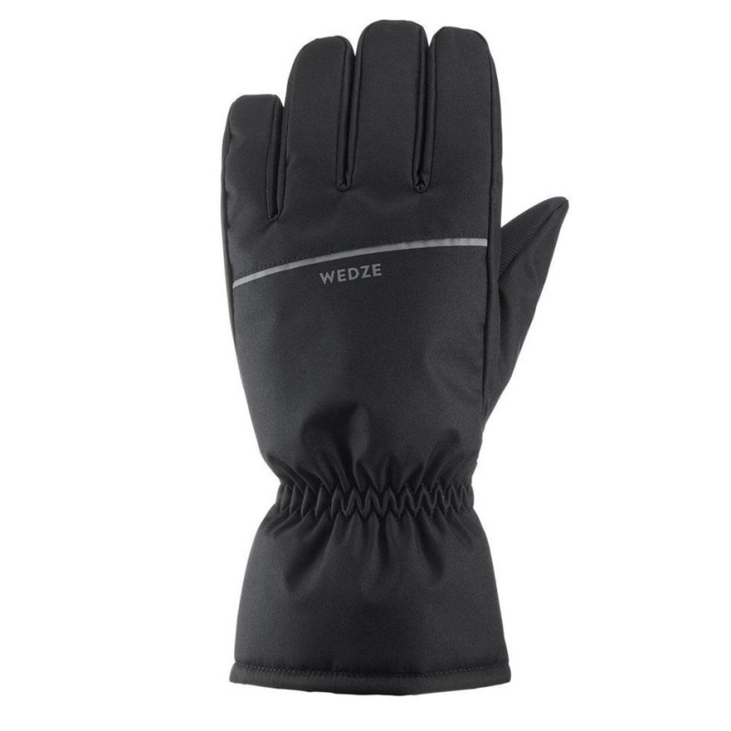 Men\'s Decathlon Adult Ski 100 Gloves Black | YXJ028534