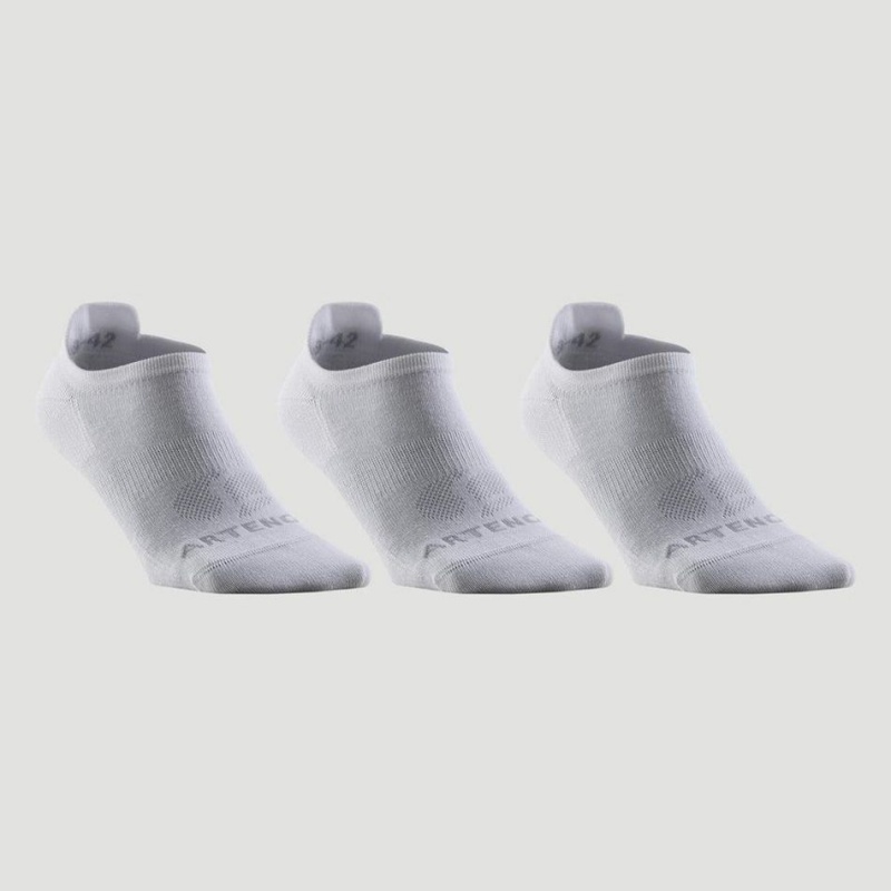 Men\'s Decathlon Chaussettes De Sport Basses Artengo Rs 160 Blanc Lot De 3 Socks White | PIA470581