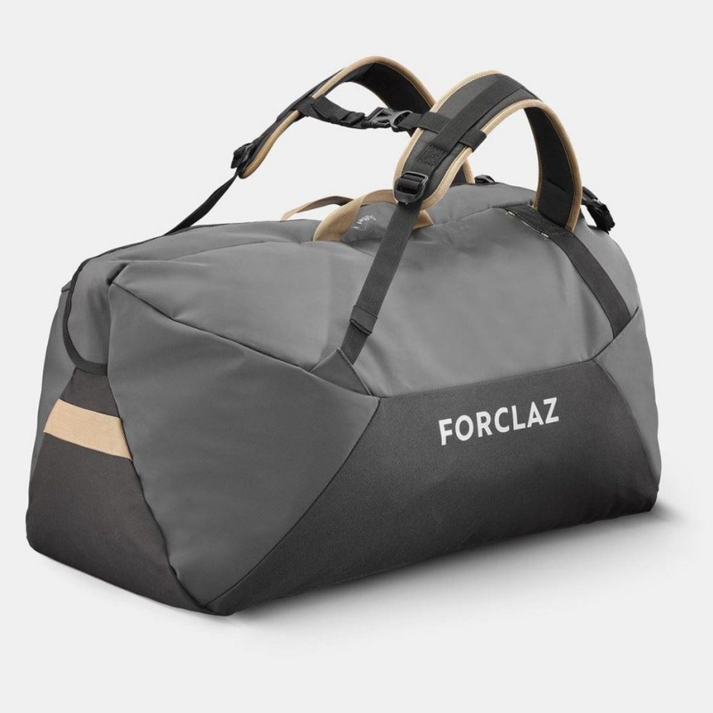 Men's Decathlon Forclaz 100 L Duffel Bags Grey | ASR176495