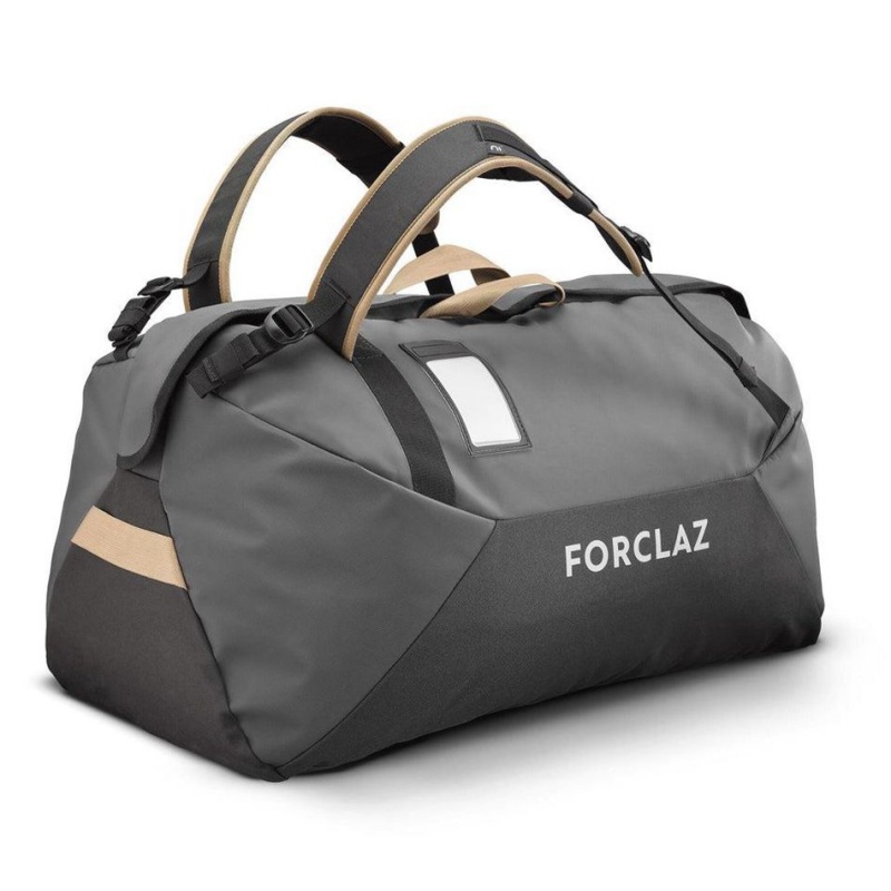 Men\'s Decathlon Forclaz 100 L Duffel Bags Grey | ASR176495