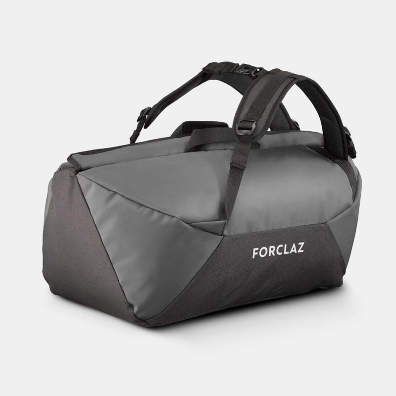 Men's Decathlon Forclaz Duffel 100 50l Duffel Bags Grey | FSO862317