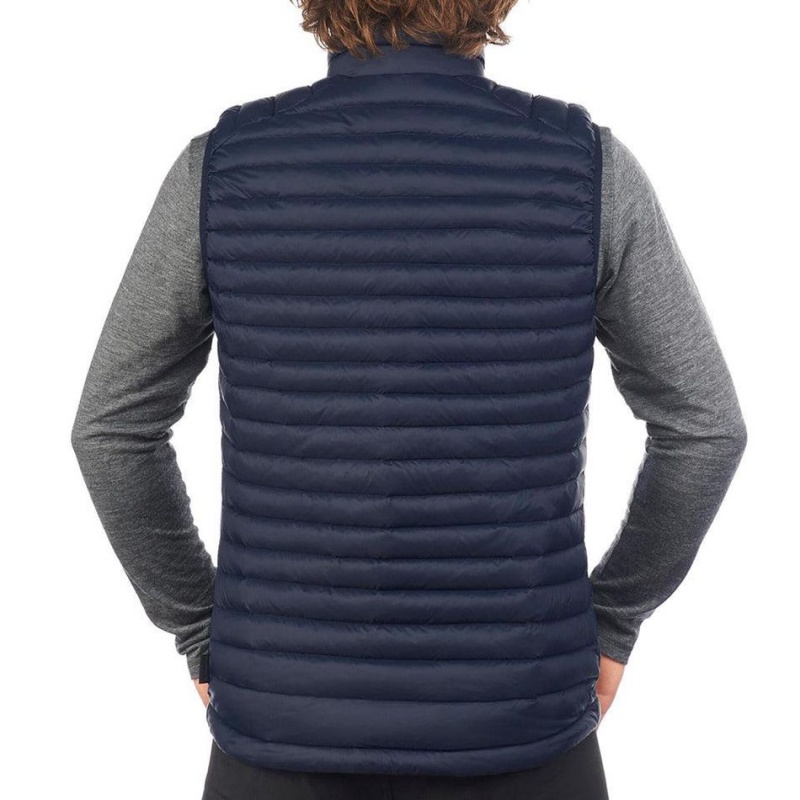 Men's Decathlon Forclaz Mt100 Down Puffer Vest Jacket Blue | KTS628470