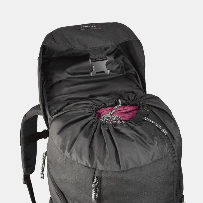 Men's Decathlon Forclaz Travel 100 50l Pack Backpack Black | DWQ023796