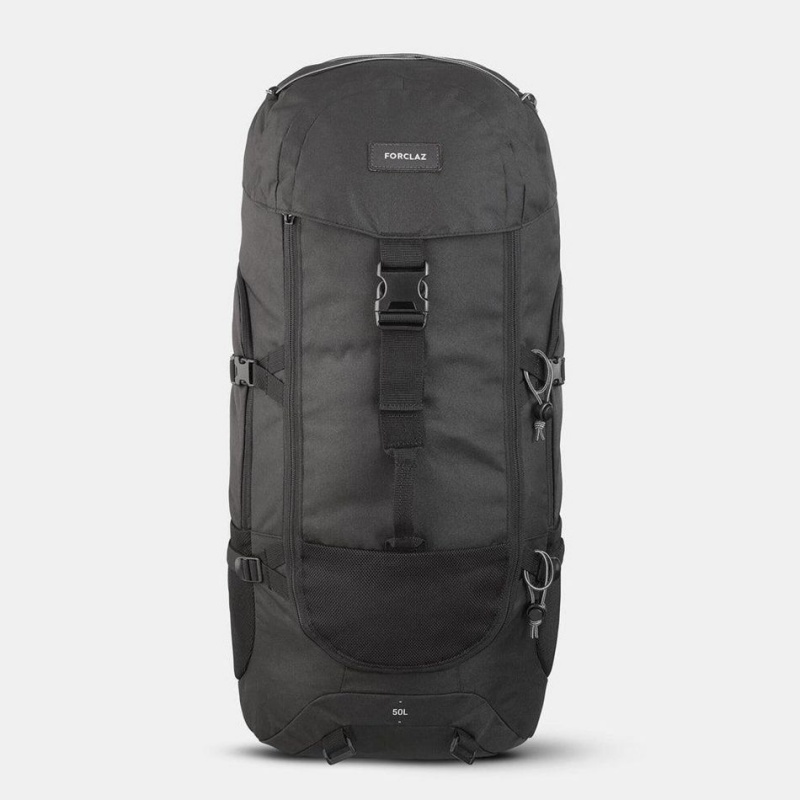 Men\'s Decathlon Forclaz Travel 100 50l Pack Backpack Black | DWQ023796