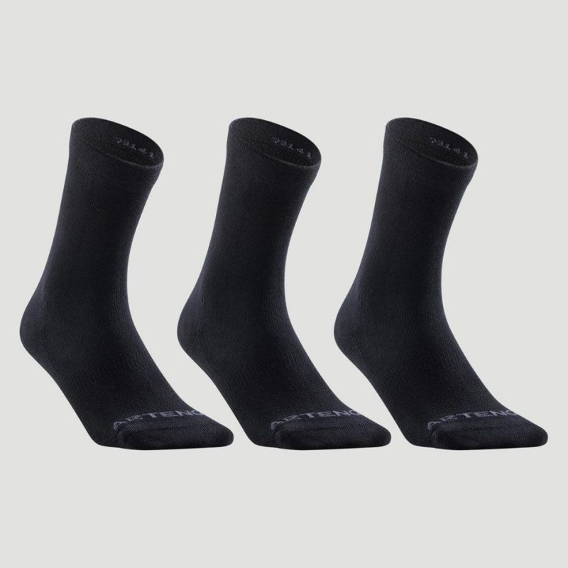 Men's Decathlon High Sports Rs 160 Tri-pack Socks Black | WDF031425