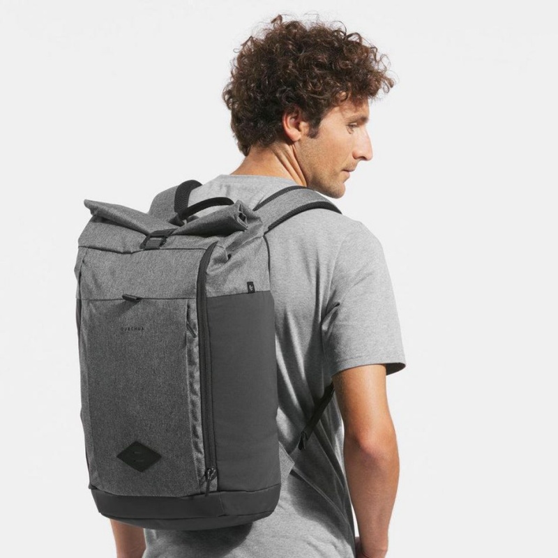 Men's Decathlon Hiking 23l Nh Escape 500 Rolltop Backpack Grey | FBU637829