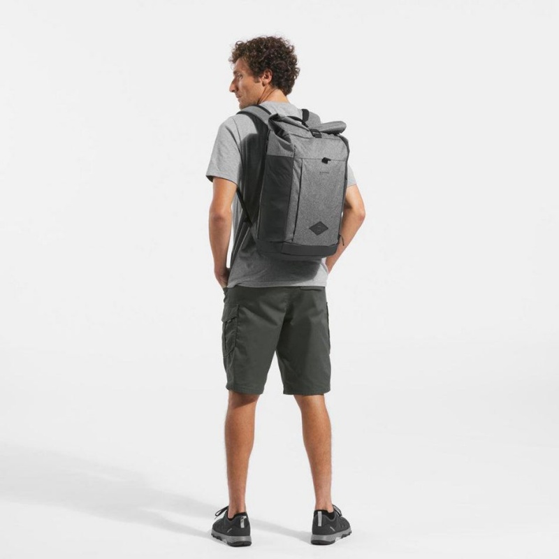 Men's Decathlon Hiking 23l Nh Escape 500 Rolltop Backpack Grey | FBU637829