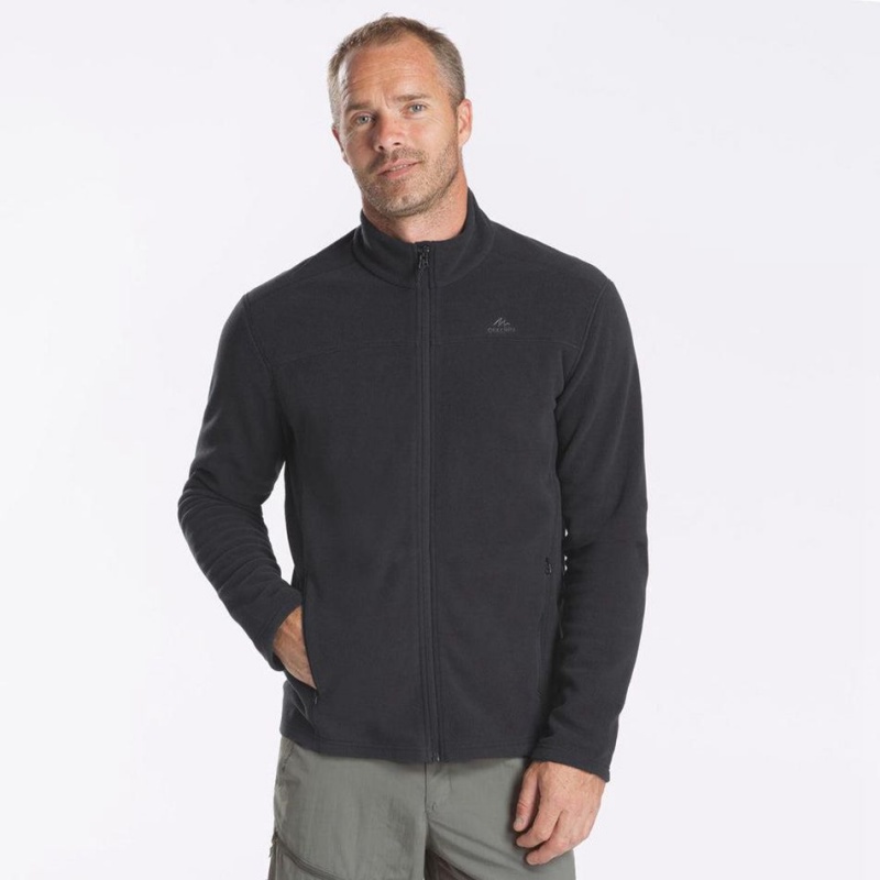 Men's Decathlon Hiking Fleece Mh120 Jacket Black | TAV971683