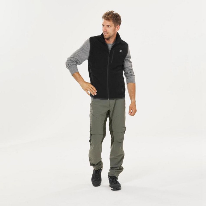 Men's Decathlon Hiking Fleece Sleeveless Mh120 Jacket Black | ORW027451