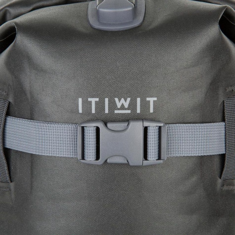 Men's Decathlon Itiwit Ipx6 Waterproof Roll Top Dry Bag 20l Backpack Grey | KEI561978