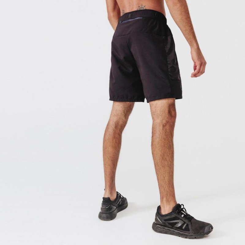 Men's Decathlon Kalenji Run Dry+ Running Shorts Black | DXA371580