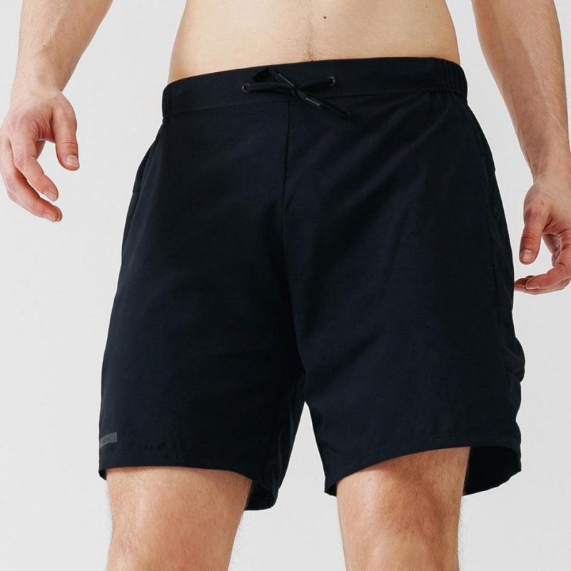 Men\'s Decathlon Kalenji Run Dry+ Running Shorts Black | DXA371580