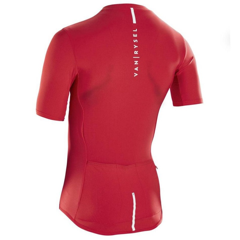 Men's Decathlon Neo Racer Road Cycling Jersey T-Shirt Red | QEA140952