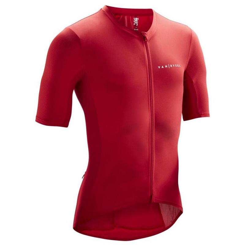 Men\'s Decathlon Neo Racer Road Cycling Jersey T-Shirt Red | QEA140952