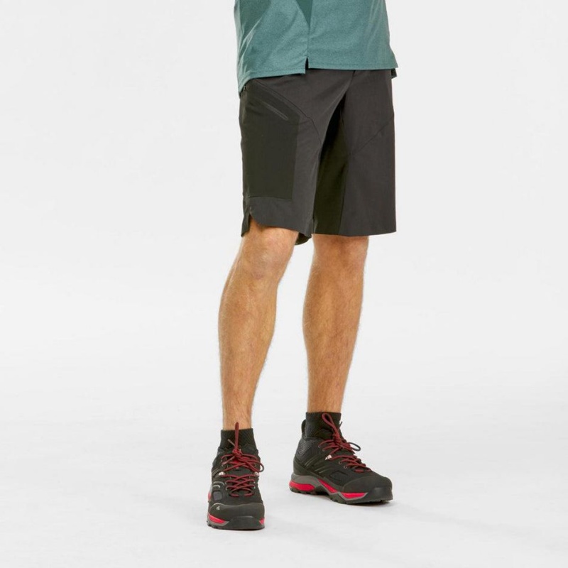 Men's Decathlon Short Long De Randonnée Mh500 Homme Shorts Black | QBK072581