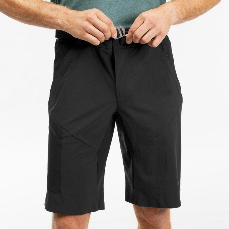 Men's Decathlon Short Long De Randonnée Mh500 Homme Shorts Black | QBK072581