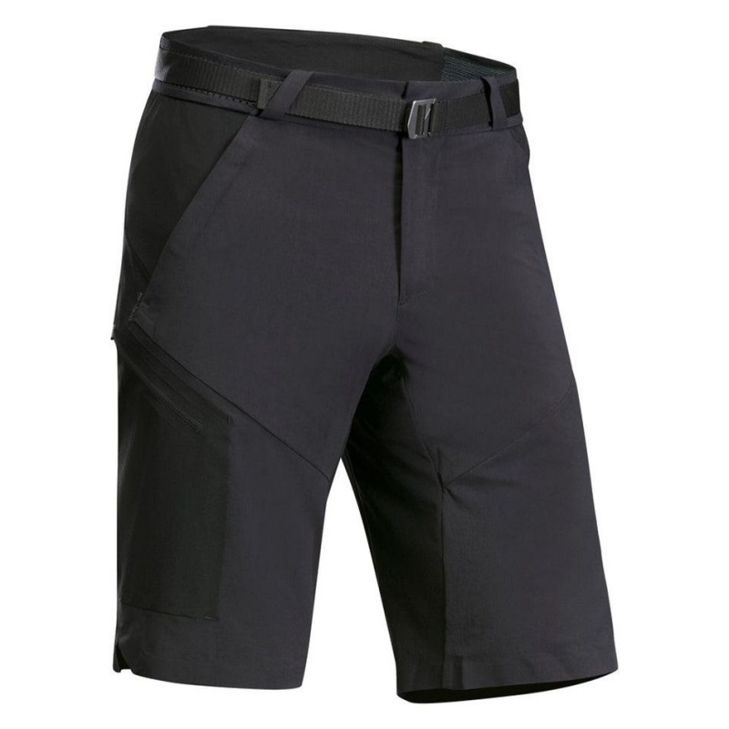 Men\'s Decathlon Short Long De Randonnée Mh500 Homme Shorts Black | QBK072581