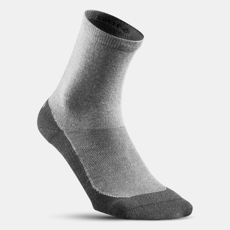 Men's Decathlon Sock Hike 50 High Pack Of 2 Pairs Socks Grey | IMH928057